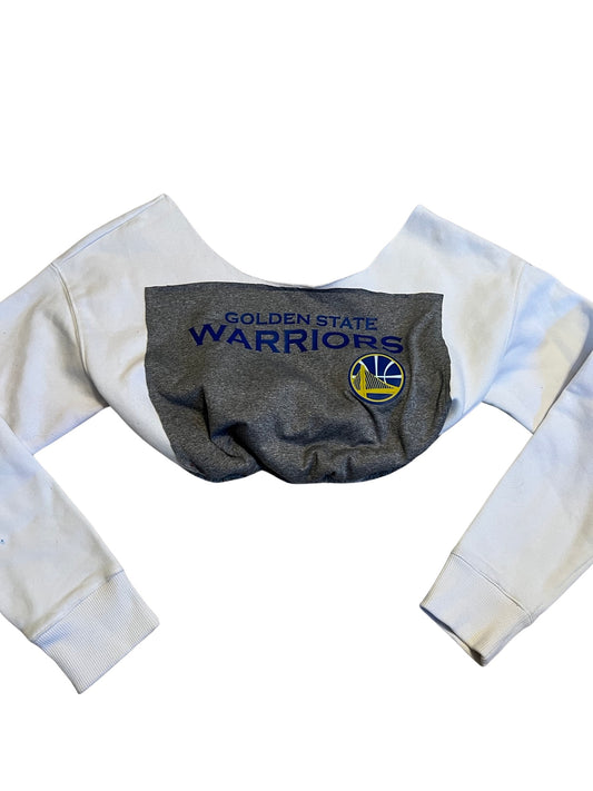 Golden State Warriors Repurposed Drawstring Crop Sweatshirt