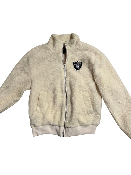 Las Vegas Raiders Repurposed Teddy Sweatshirt Jacket