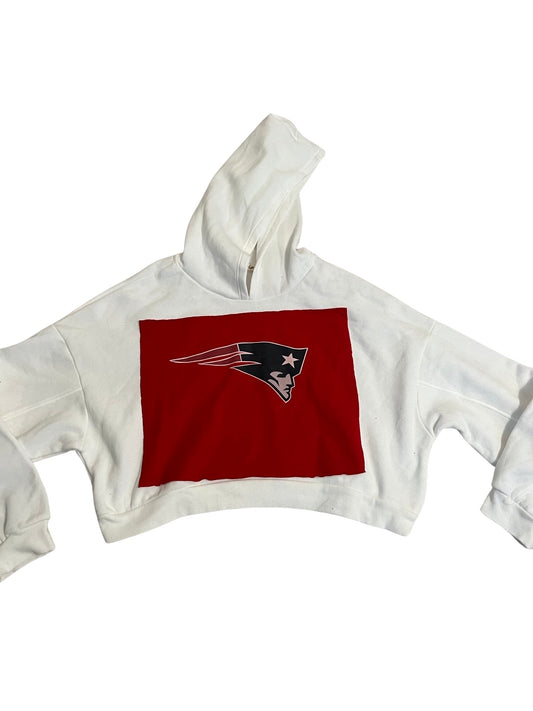 New England Patriots Repurposed Crop Sweatshirt