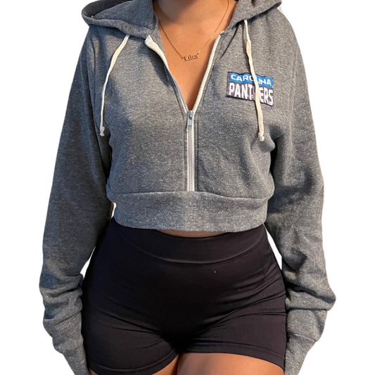 Carolina Panthers Repurposed Crop Sweatshirt