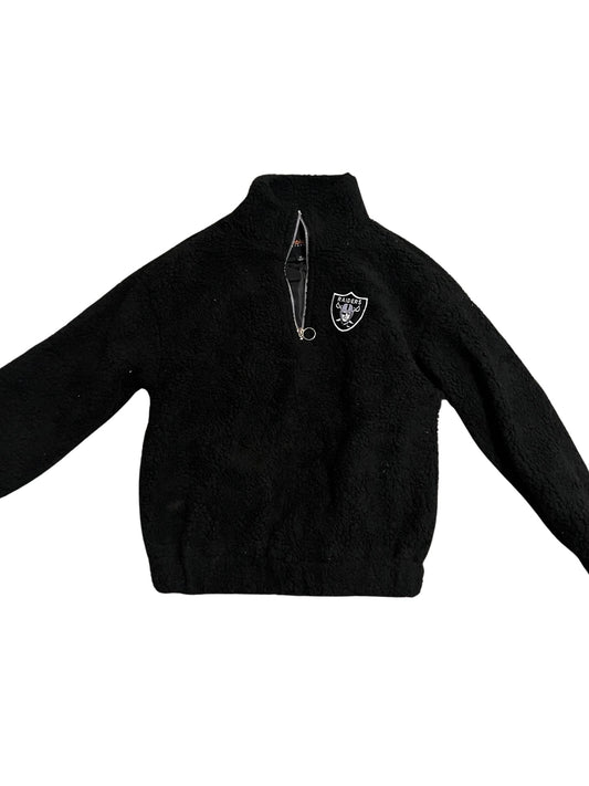 Las Vegas Raiders Repurposed Teddy Sweatshirt Jacket