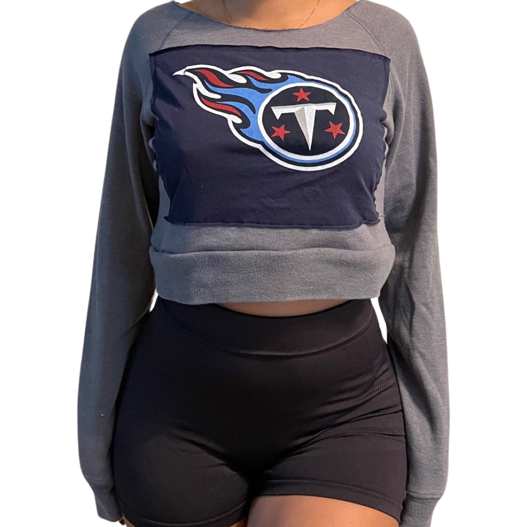 Tennessee Titans Repurposed Crop Sweatshirt