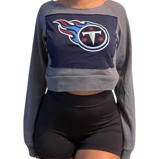 Tennessee Titans Repurposed Crop Sweatshirt