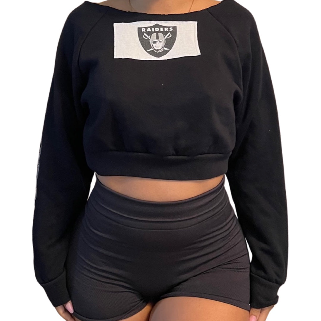 Las Vegas Raiders Repurposed Crop Sweatshirt