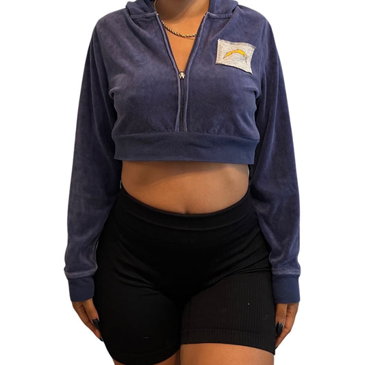 San Diego Chargers Repurposed Crop Sweatshirt